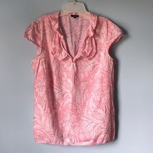 Talbots pink/white floral M tunic